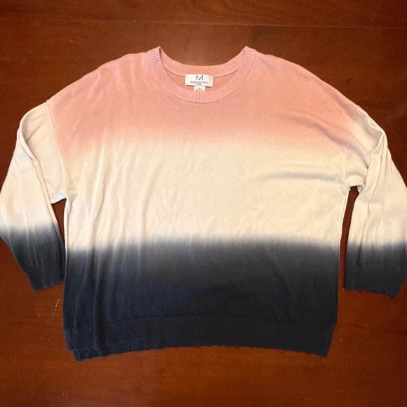 Magaschoni‎ Crew Neck Pink Ombre Knit Sweater XXL 2X Long Sleeve Pullover - Picture 3 of 7